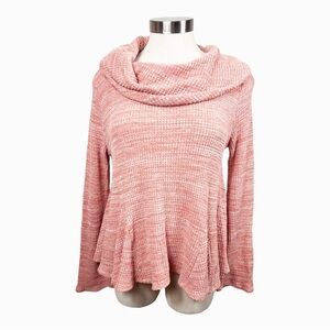 Anthropologie Postmark Heathered Pink Maurisa‎ Cowl Neck Sweater Size Small